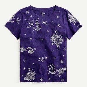 NEW J.Crew Nautical Embroidery T Shirt, XL